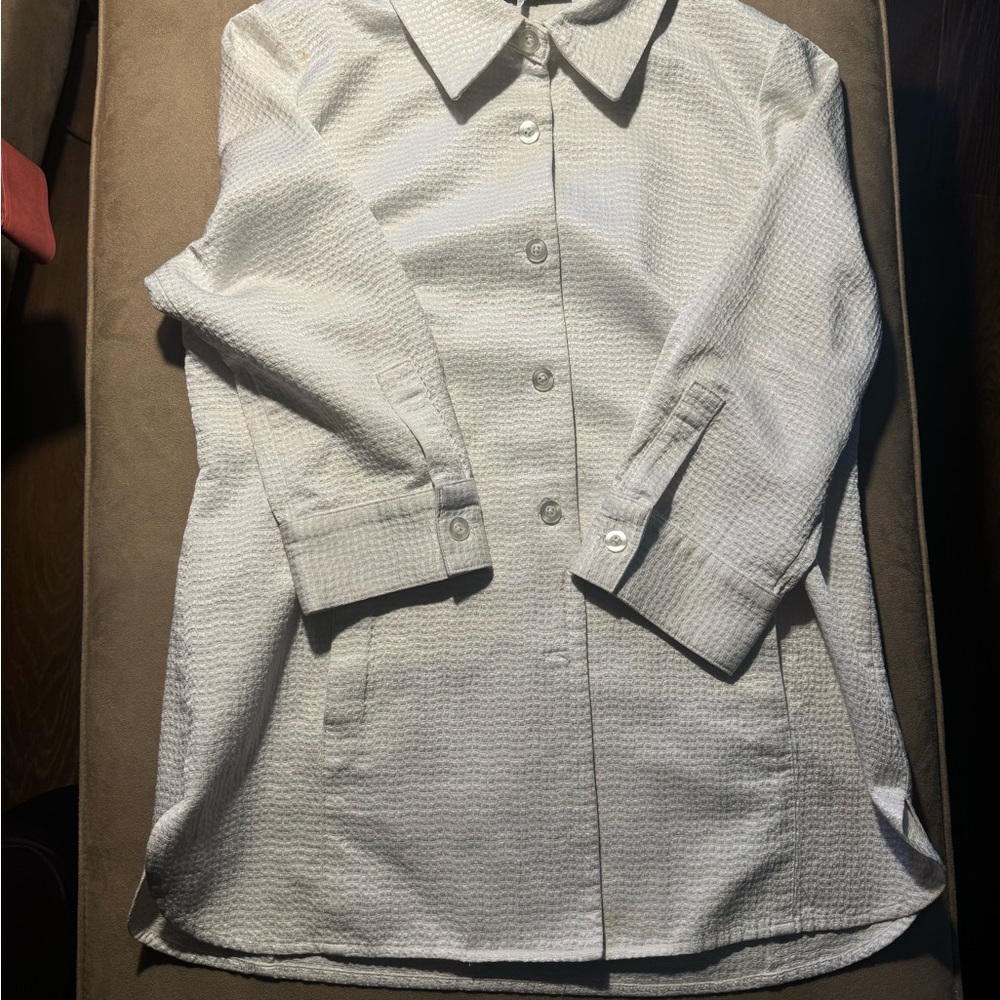 Nina Mclemore White Satin Jacket Size 8 - Picture 8 of 11